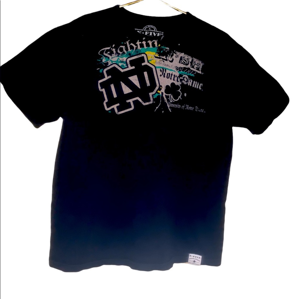 Notre Dame fighting Irish graphic T-shirt. Sz L E-Five premium collegiate